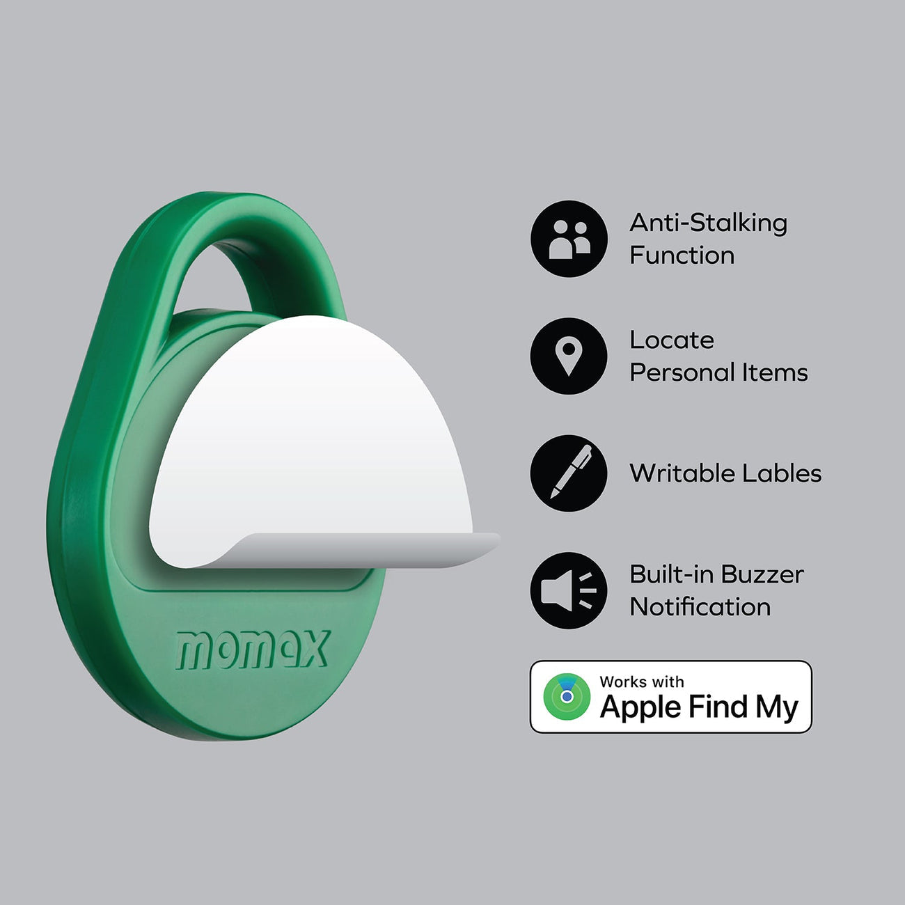 Momax Pinpop Lite Find My Tracker | Green Momax Pinpop Lite Find My Tracker | Green